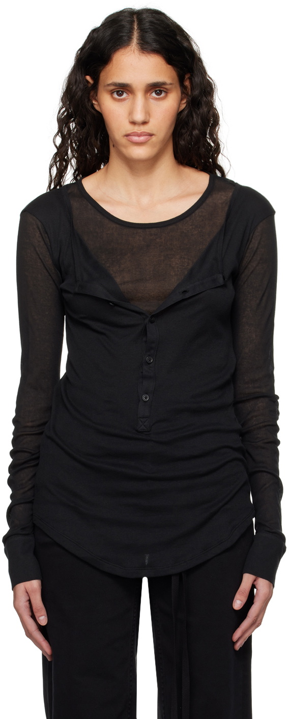 Ann Demeulemeester Black Vero Long Sleeve T-Shirt