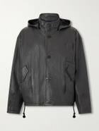 Enfants Riches Déprimés - Malcom Leather Hooded Jacket - Black