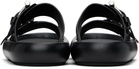 McQueen Black T-Bar Buckle Sandals