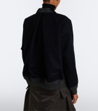 Sacai Paneled wool flannel and twill jacket