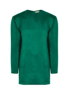 Saint Laurent Brushed Silk Mini Dress Green