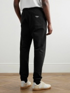 KENZO - Tapered Logo-Embroidered Appliquéd Cotton-Jersey Sweatpants - Black