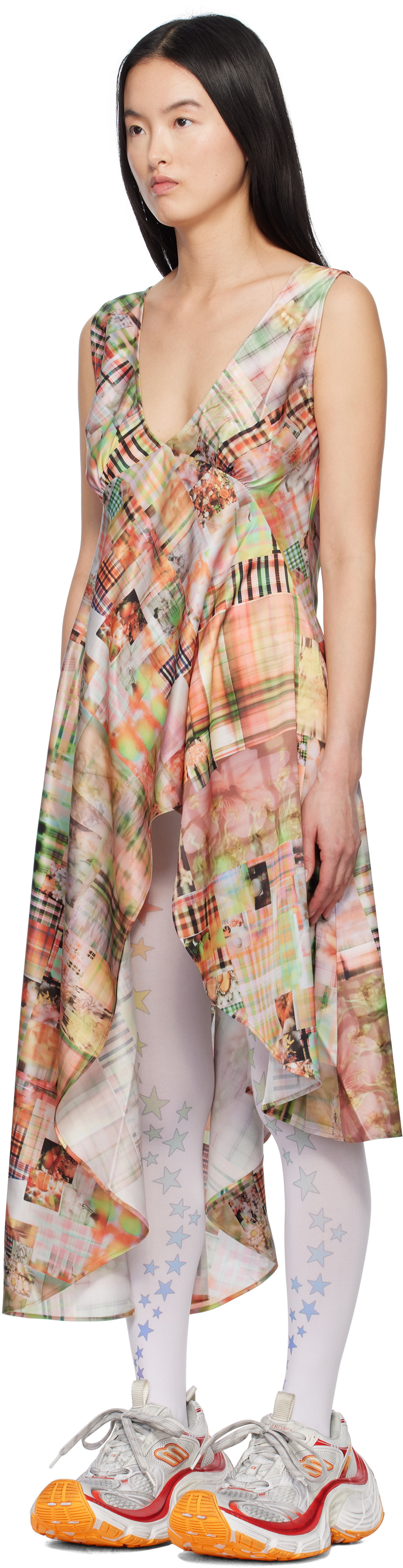 Collina Strada Multicolor Tulip Midi Dress