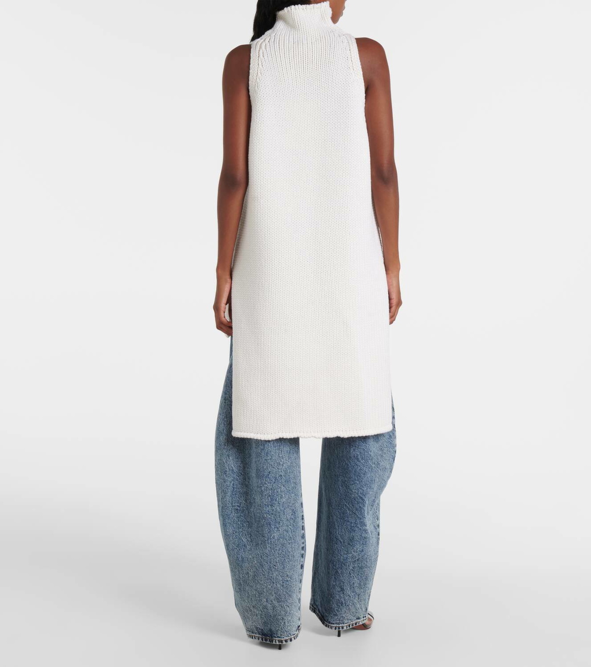 Alaïa Caped wool turtleneck top