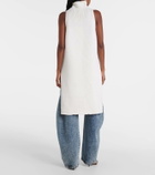 Alaïa Caped wool turtleneck top