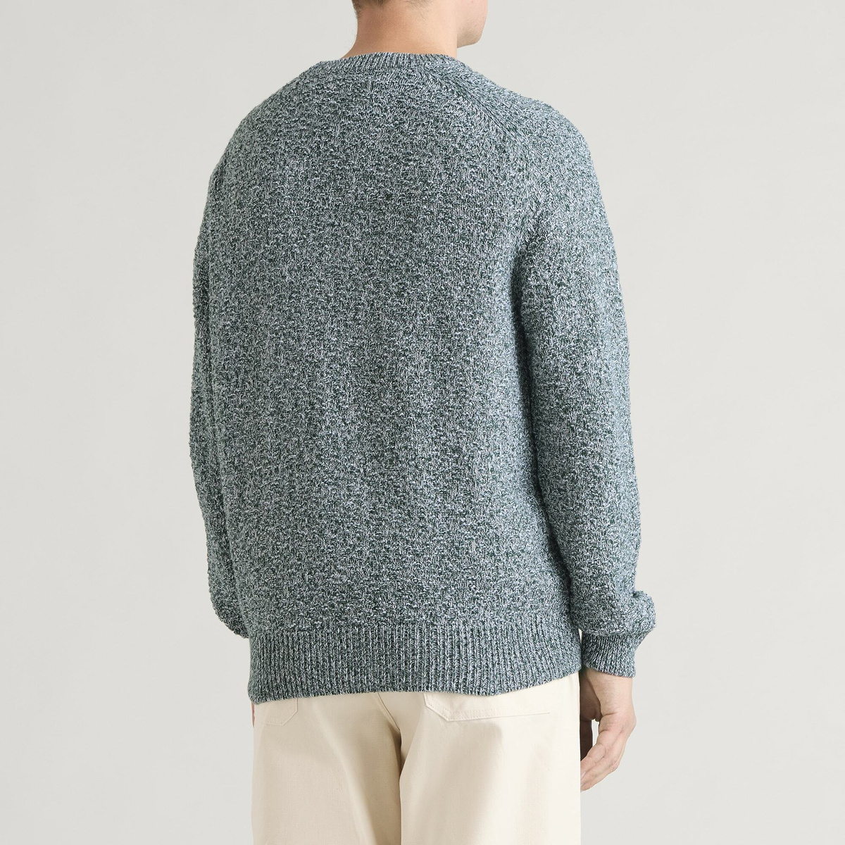 Palmes Men's Knitted Sweater in Dark Green/Off-White