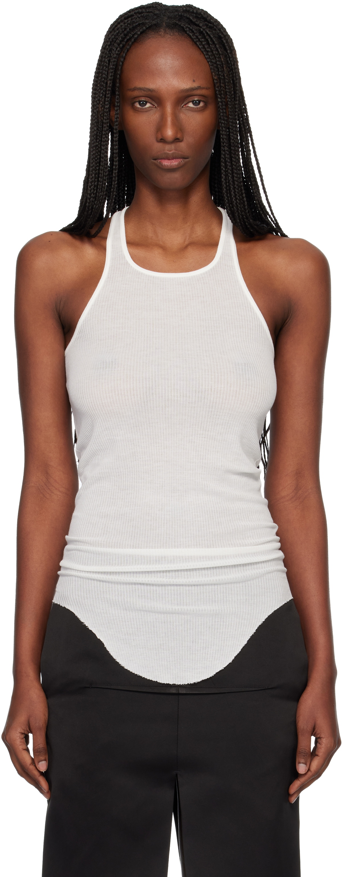 Rick Owens Off-White Temple Basic Rib Tank Top