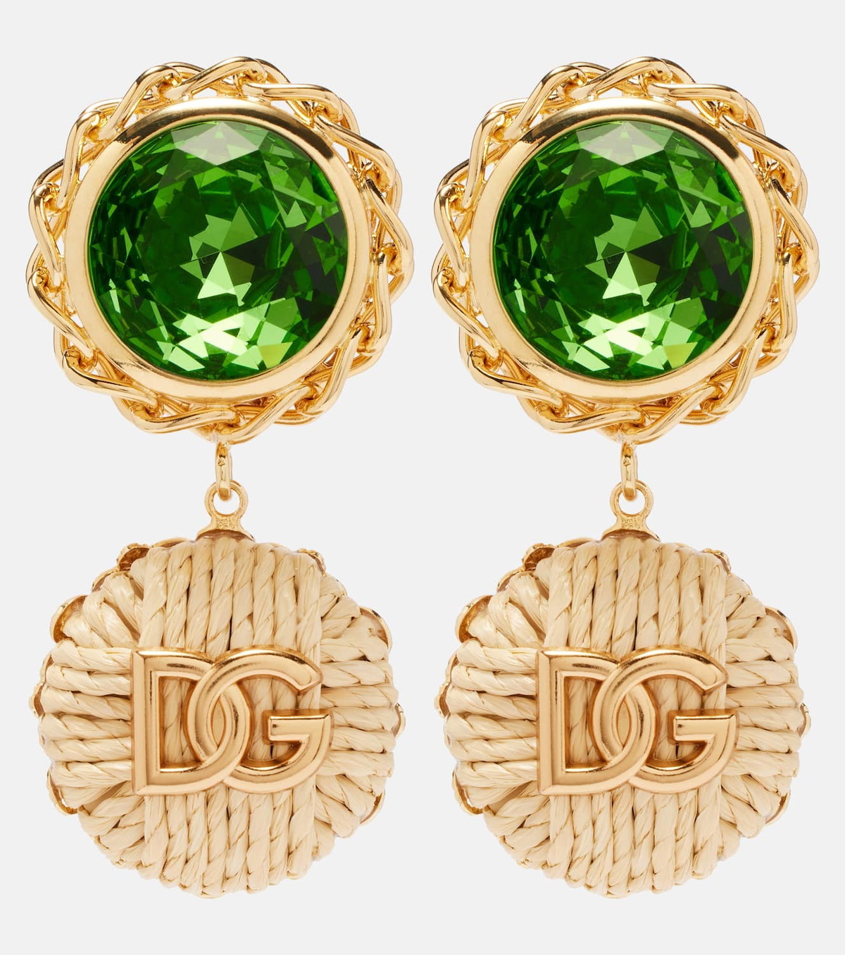 Dolce&Gabbana DG crystal-embellished clip-on earrings
