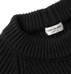 SAINT LAURENT - Ribbed Wool and Cashmere-Blend Sweater - Black