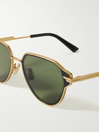 Bottega Veneta - Aviator-Style Gold-Tone and Acetate Sunglasses