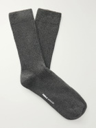 TEKLA - Auralee Ribbed Organic Cotton-Blend Socks - Gray