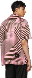We11done Pink Geometric Print Short Sleeve Shirt