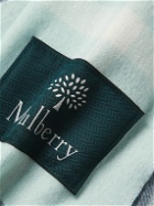 Mulberry - Logo-Appliquéd Striped Checked Fringed Wool Scarf