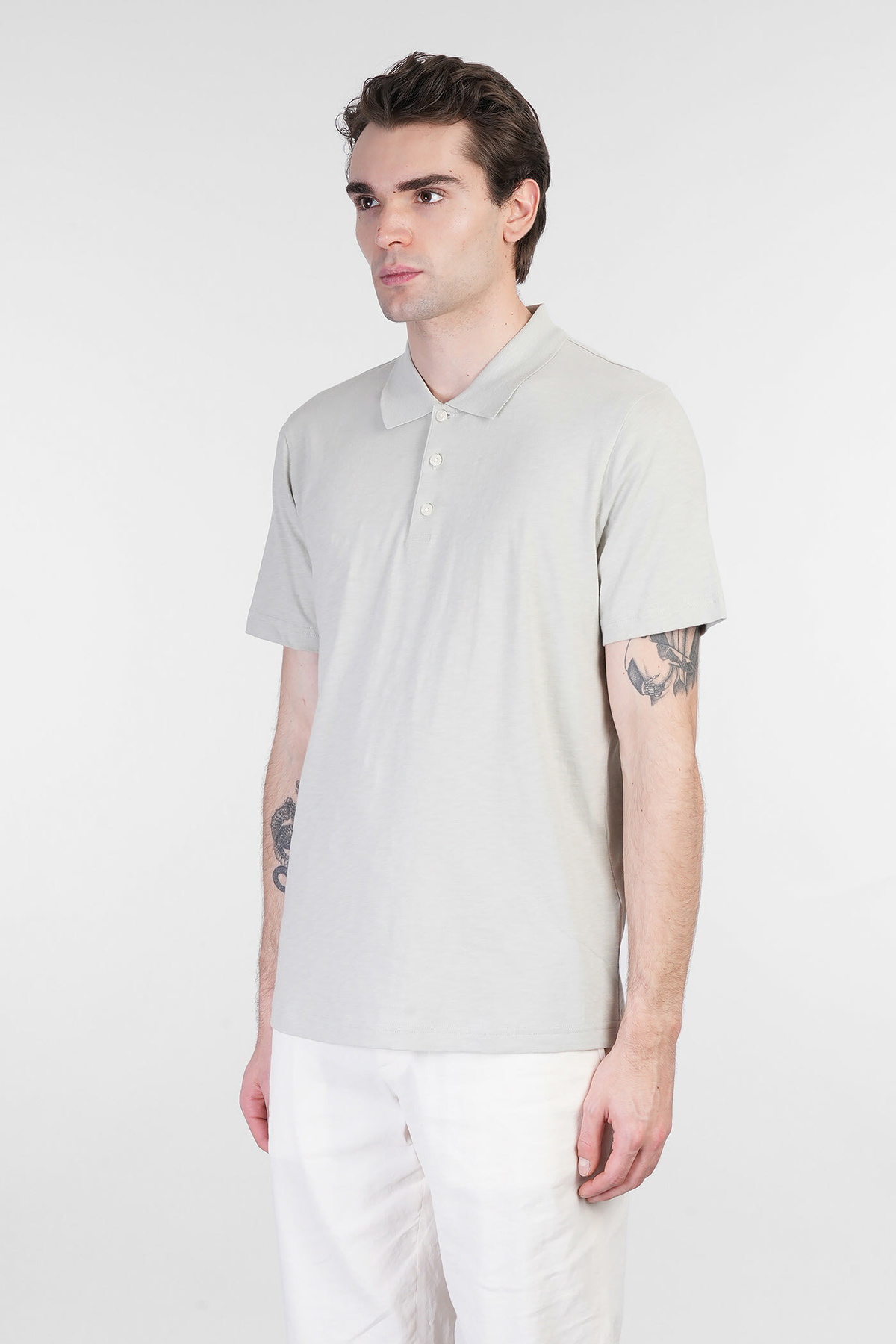 Theory Polo In Grey Cotton