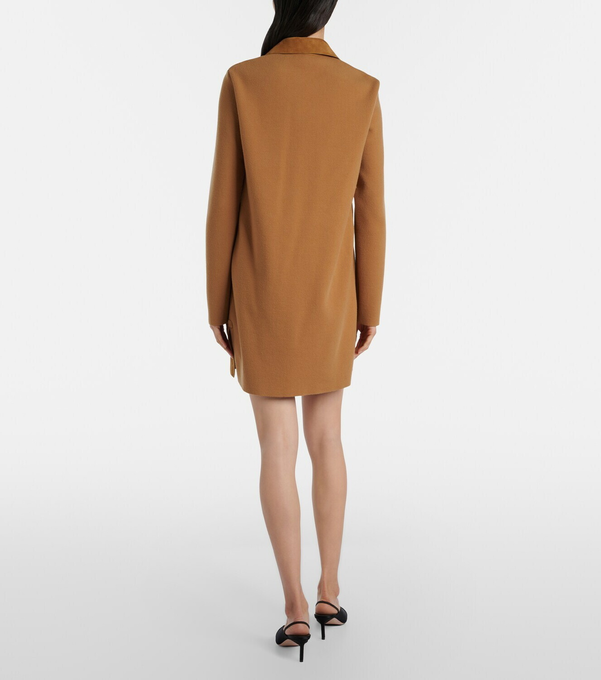 Tom Ford Wool-blend and suede minidress