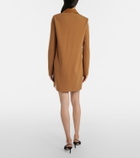 Tom Ford Wool-blend and suede minidress