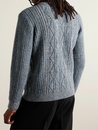 Inis Meáin - Aran-Knit Merino Wool and Cashmere-Blend Sweater - Blue