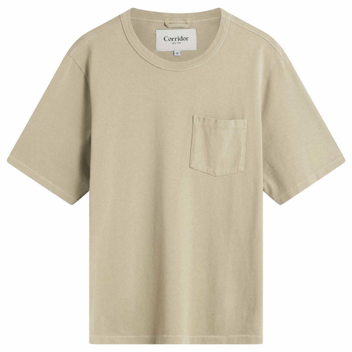 Photo: Corridor Men's Pocket Garment Dye T-Shirt in Tan