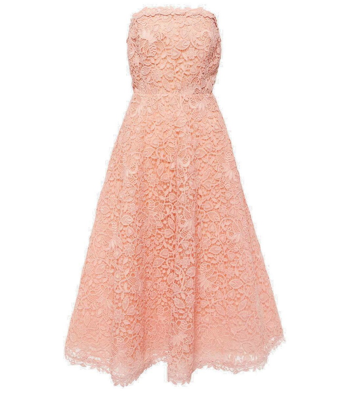 Photo: Carolina Herrera Strapless guipure lace midi dress