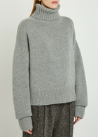 Extreme Cashmere N°434 Crop Xtra Roll-neck Cashmere Jumper - Grey - One Size