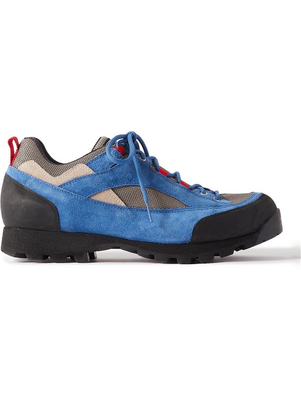 Photo: Diemme - Montegrappa Panelled Suede and Canvas Sneakers - Blue
