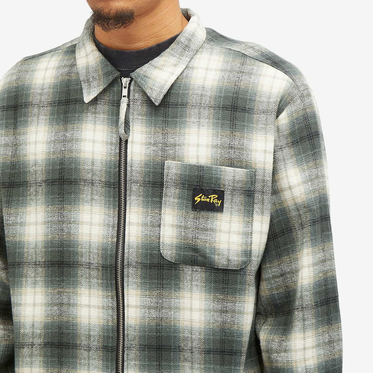 Stan Ray Men's Zip Overshirt in Green Plaid Stan Ray