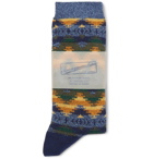 Anonymous Ism - Cotton-Blend Jacquard Socks - Blue