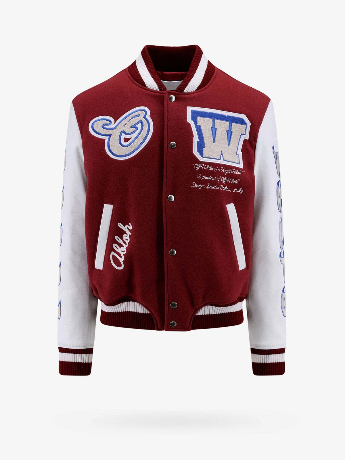 Off white red leather jacket best sale