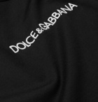 Dolce & Gabbana - Logo-Embroidered Cotton-Jersey T-Shirt - Black