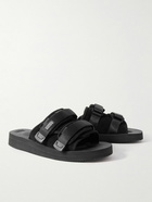 Suicoke - Moto-VS Webbing-Trimmed Suede Sandals - Black