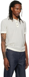 A.P.C. Off-White Fitted Striped Polo