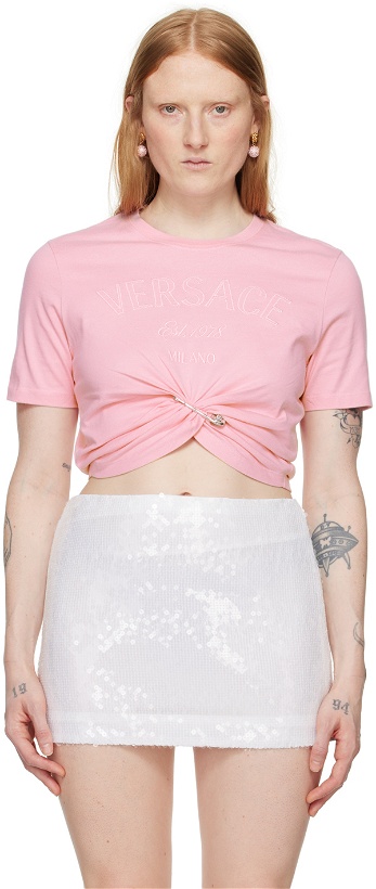 Photo: Versace Pink Embroidered T-Shirt