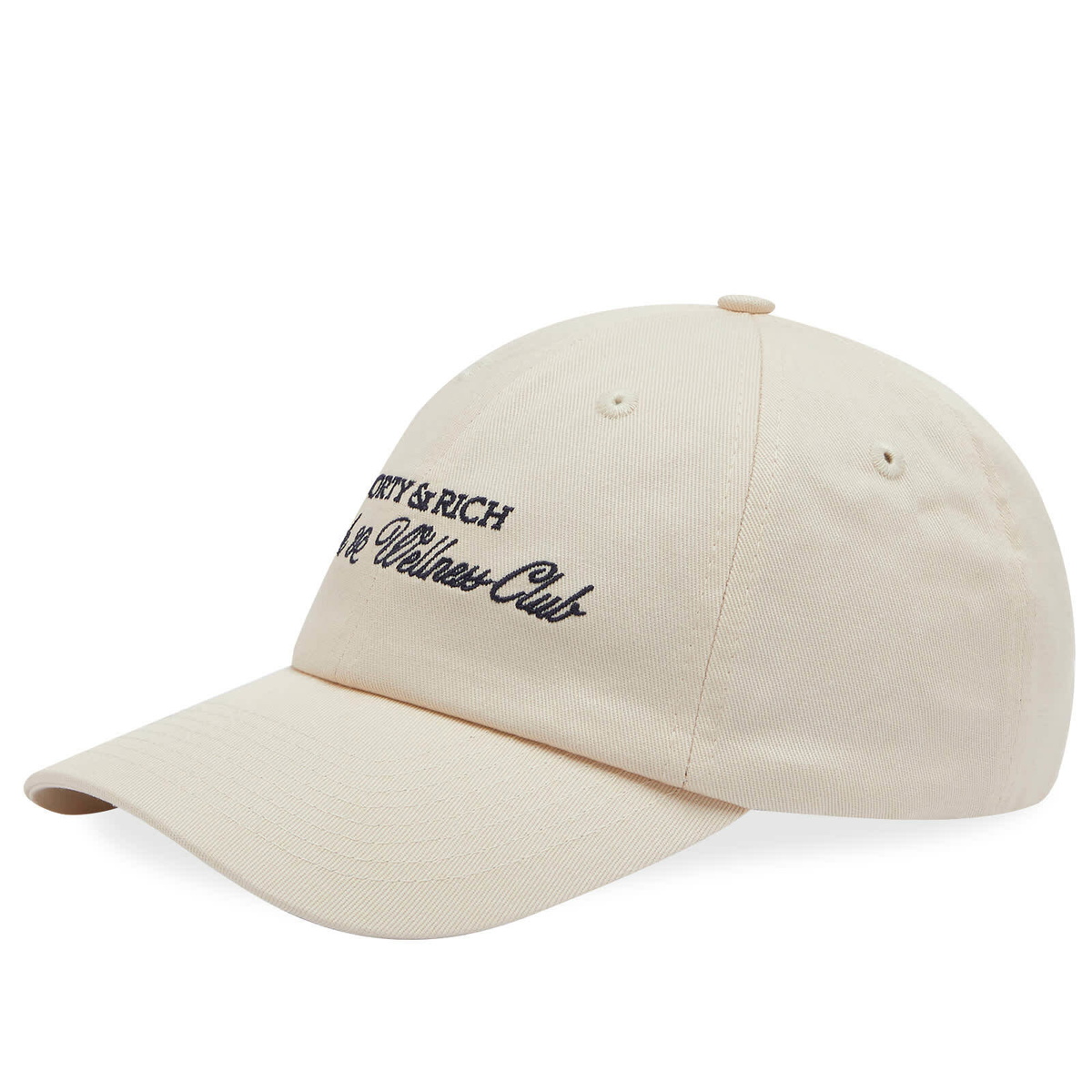 Sporty & Rich Men's H&W Club Embraidered Cap in Cream/Navy 