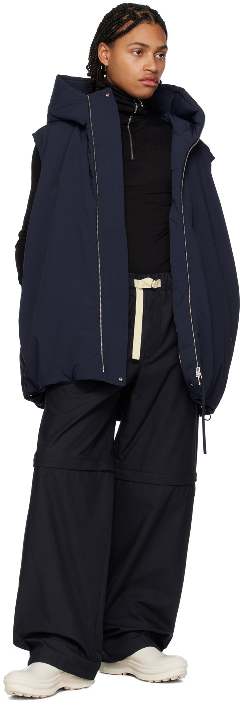 Jil Sander Black Zip-Up Sweater