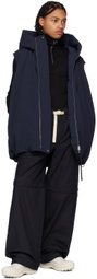 Jil Sander Black Zip-Up Sweater