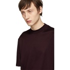Lanvin Burgundy High Collar T-Shirt