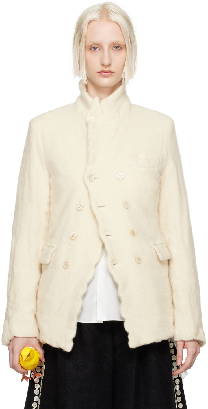Comme des Garçons Homme Plus Off-White Double-Breasted Blazer
