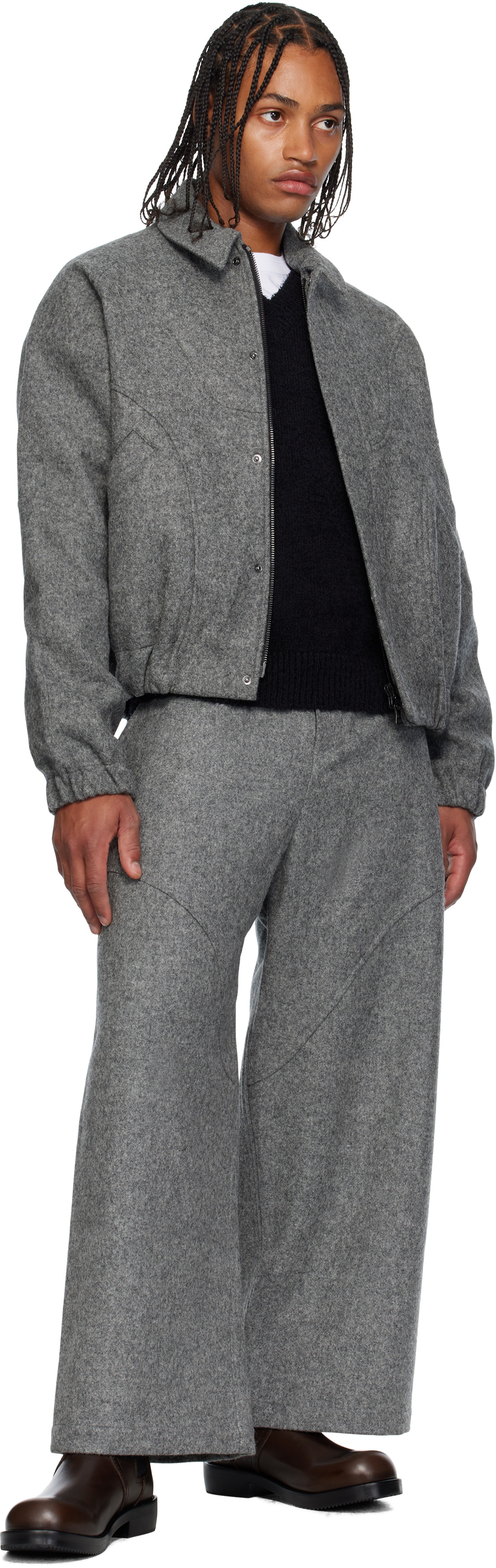 SAGE NATION Gray Jiji Wool Jacket