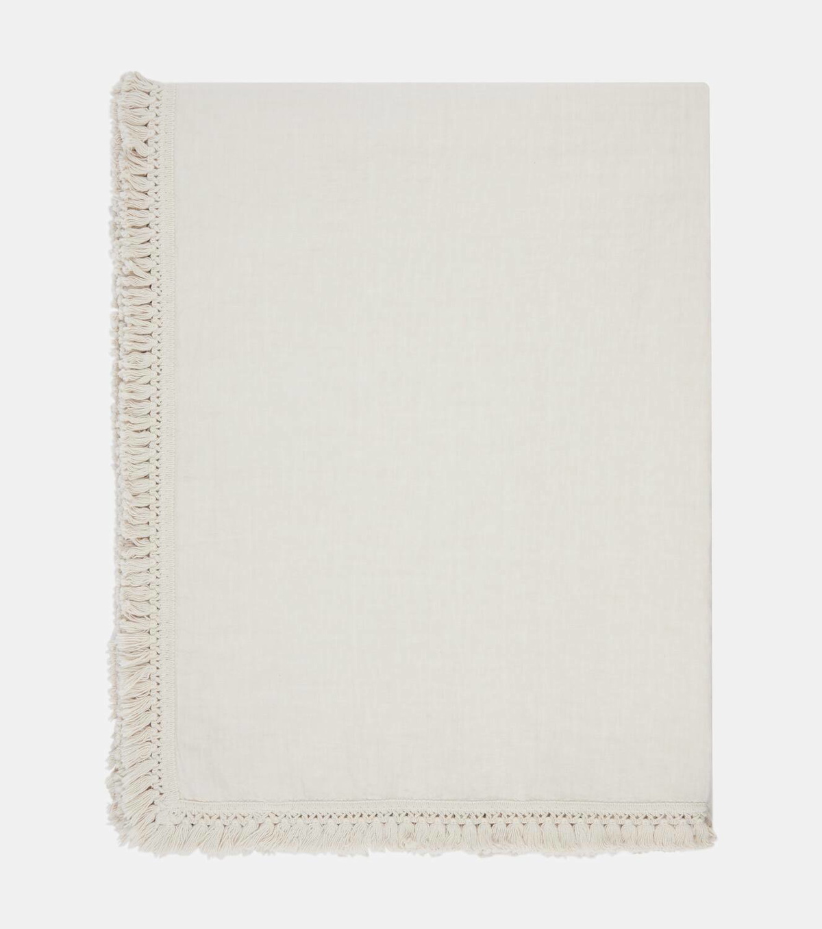 Once Milano Large fringed linen tablecloth
