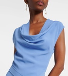 Ferragamo Gancini draped asymmetric cady maxi dress