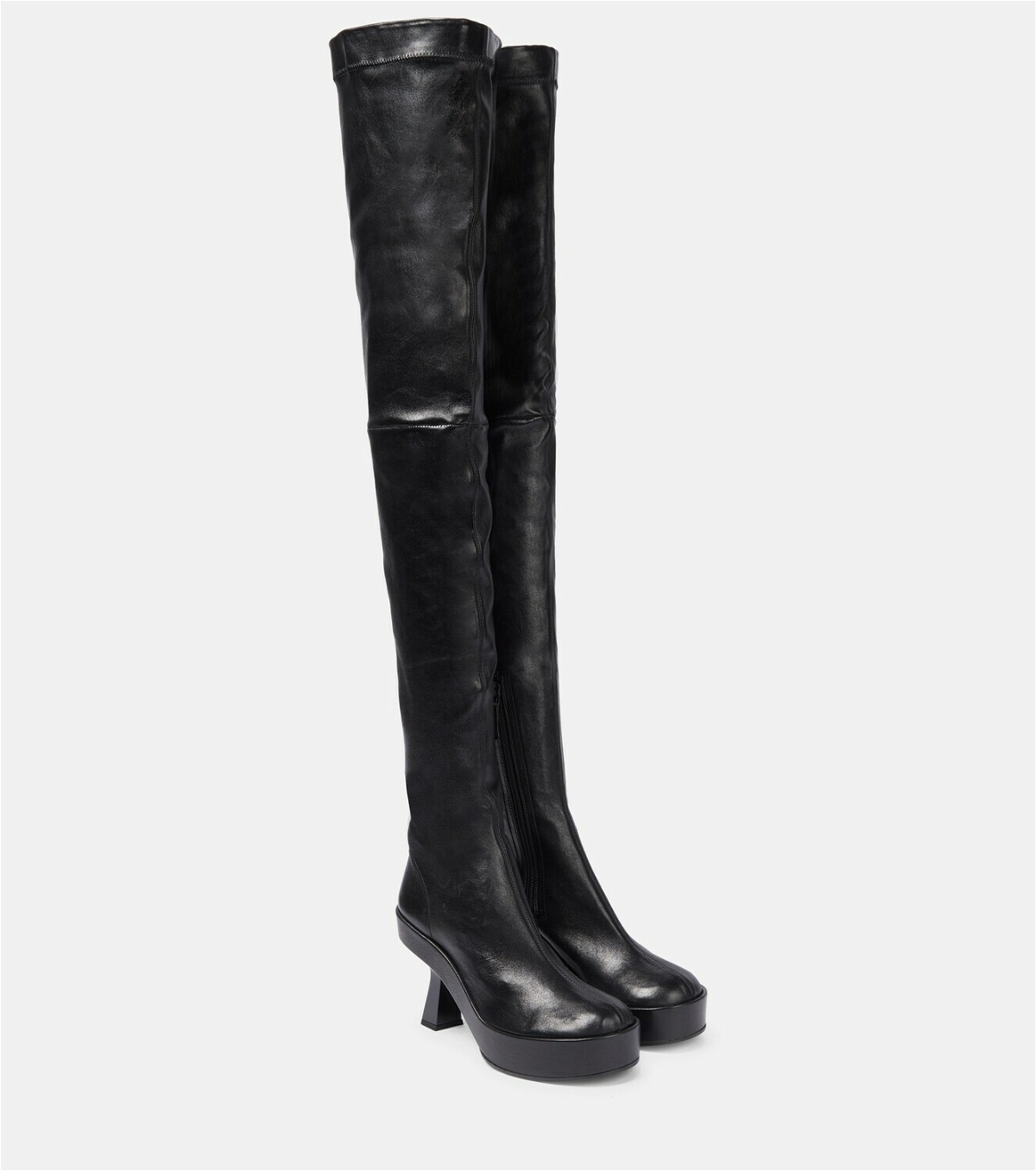 Versace - Leather over-the-knee boots Versace