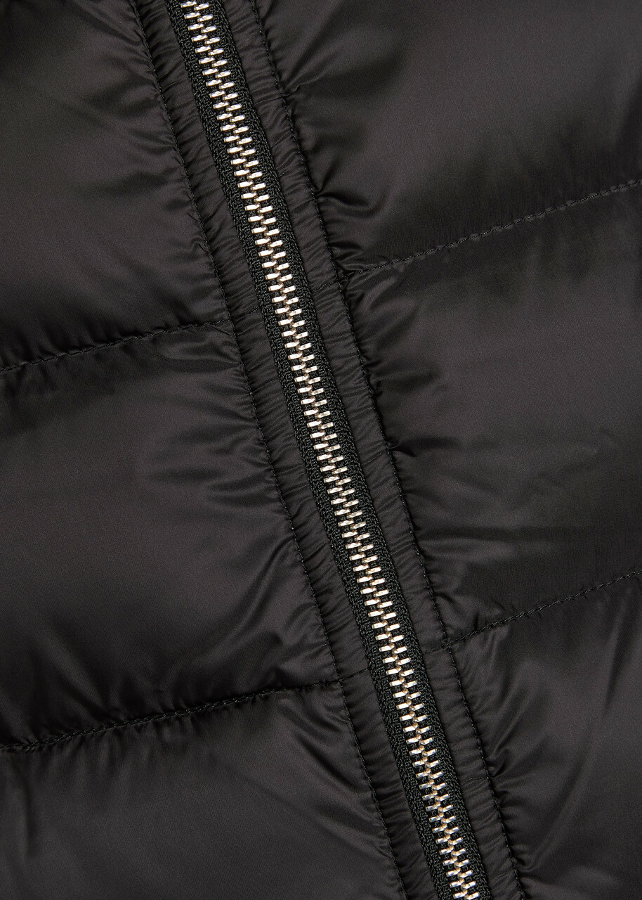 Ten C Padded Hooded Nylon Jacket Dark Grey
