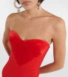 Alex Perry Charlton strapless crêpe midi dress