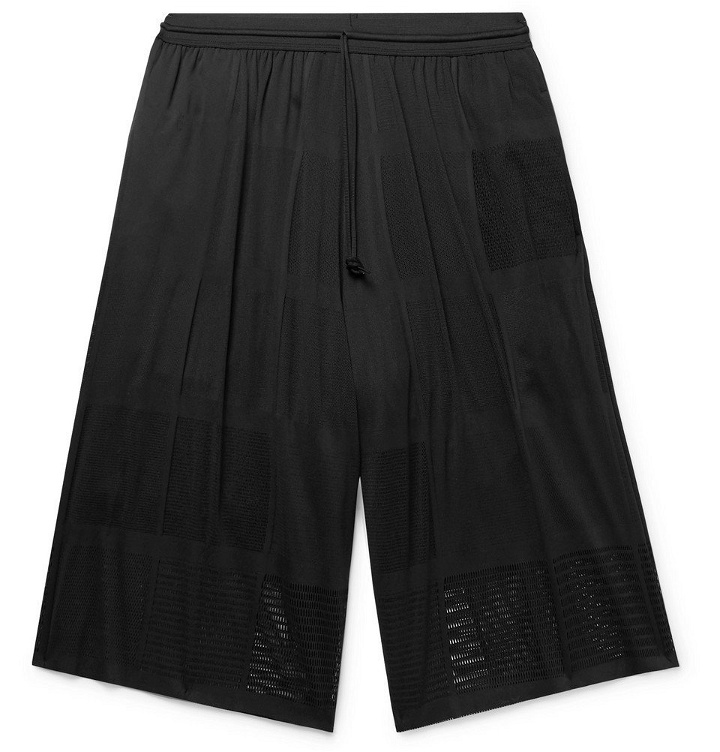 Photo: Y-3 - Patchwork Mesh-Jacquard Shorts - Men - Black