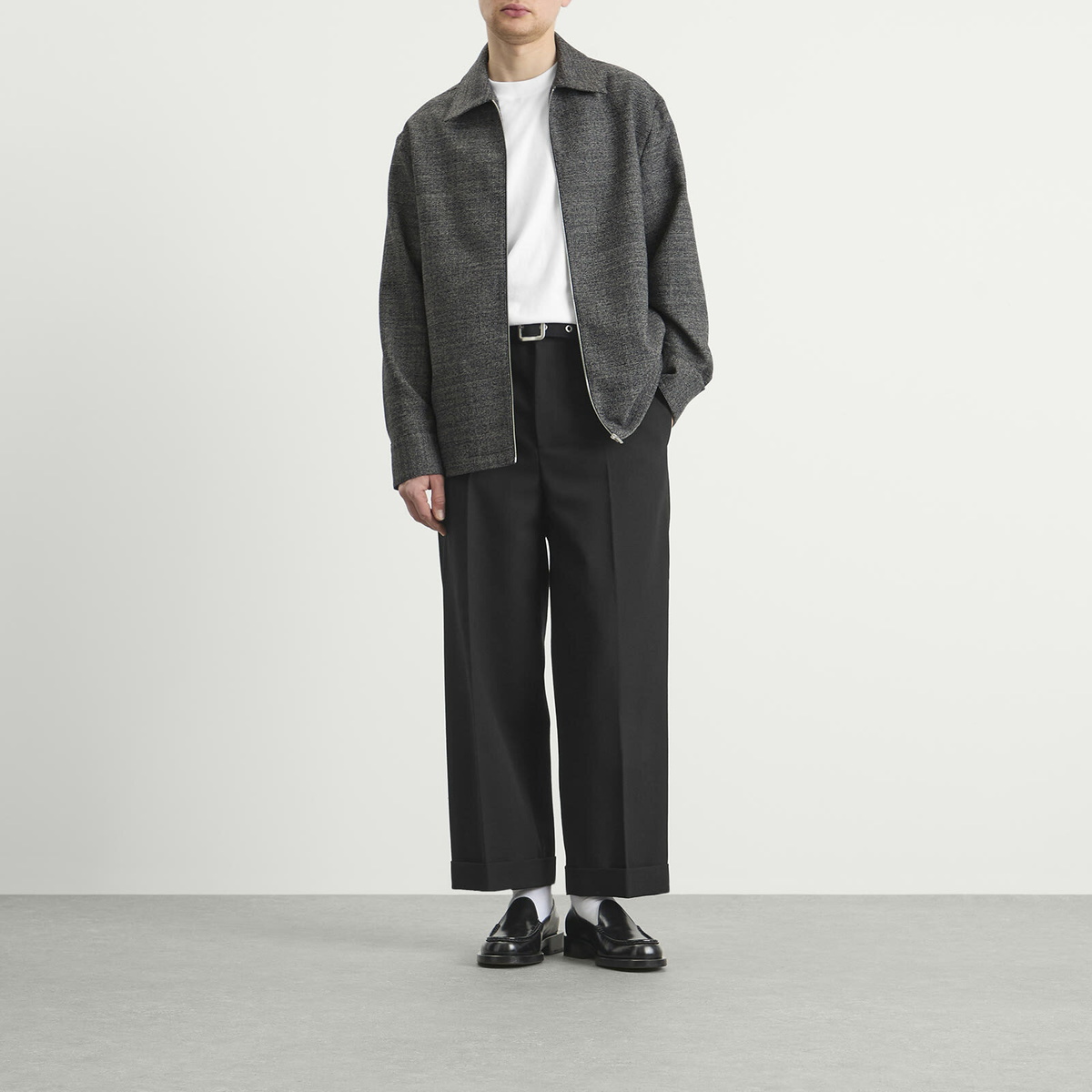 Jil Sander Men's Zip Outershirt in Crow Jil Sander