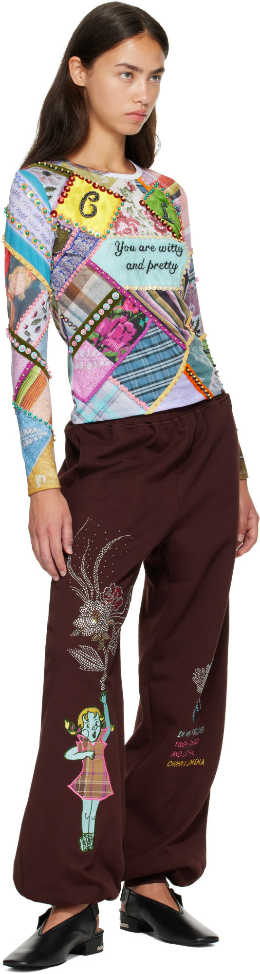 Chopova Lowena Multicolor 'Witty' Beaded Jersey Top