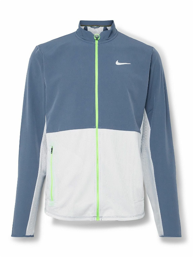 Photo: Nike Tennis - NikeCourt Advantage Mesh and Shell Tennis Jacket - Blue