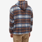 Pleasures Men's Machinist Poncho Hoody in Brown/Blue