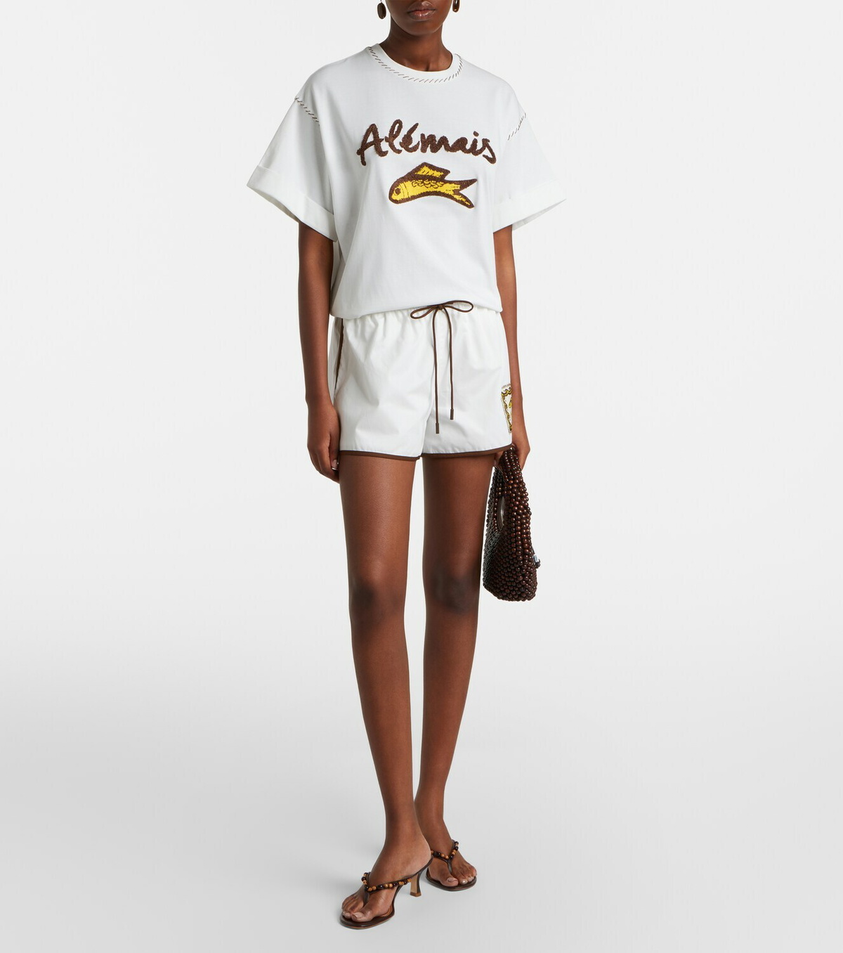 Alémais Scuba embroidered cotton T-shirt