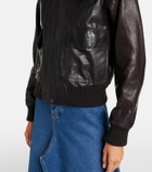 Victoria Beckham Shearling-trimmed leather jacket